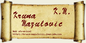 Kruna Mazulović vizit kartica